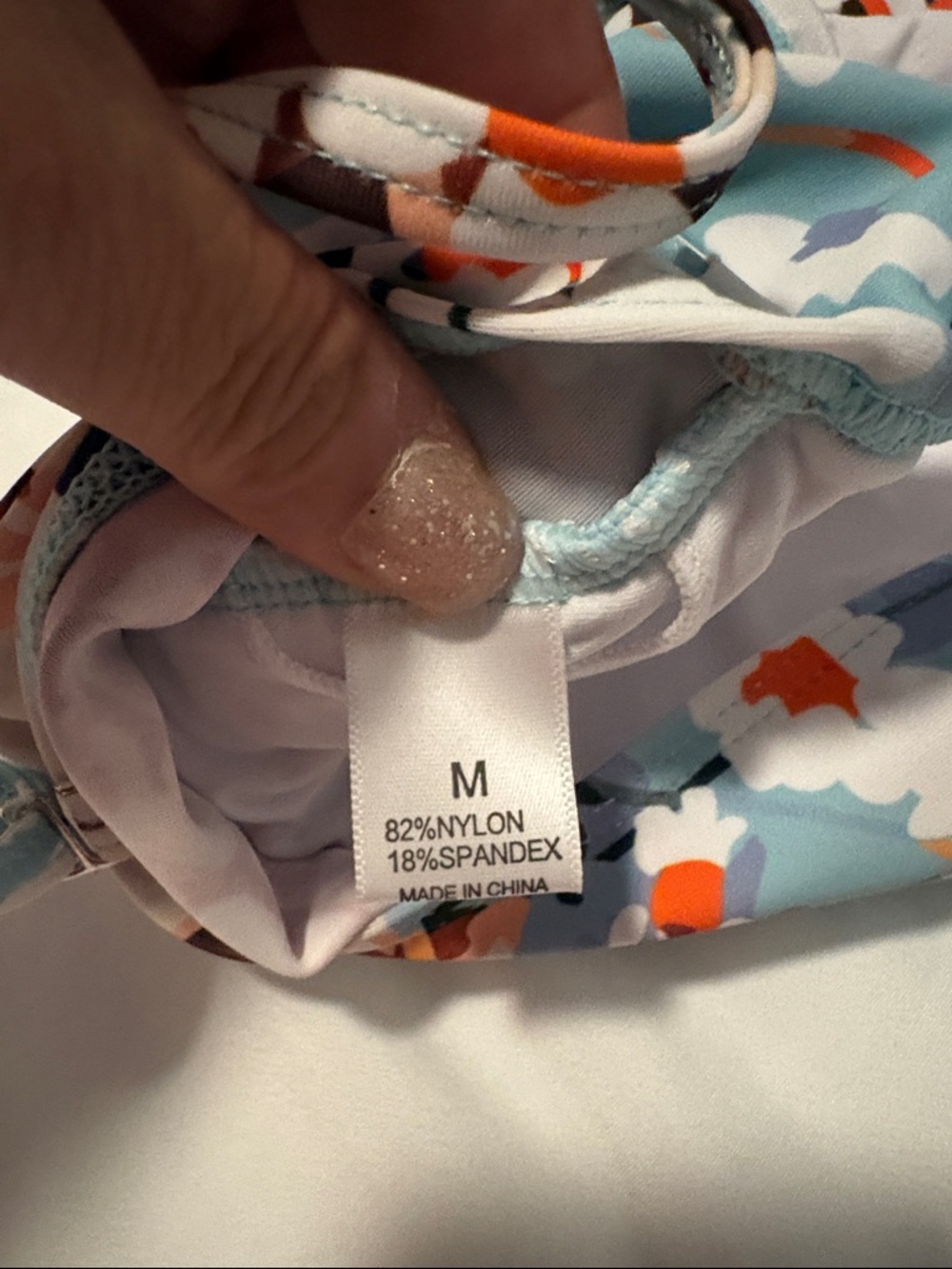 Women’s Two-Piece Floral Ruffle Swim Set in Light Blue - Picture 5 of 5
